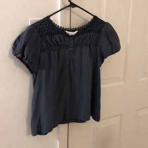 Satin navy blue blouse